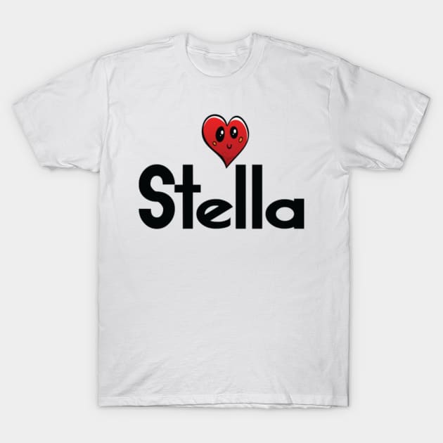 Stella Name Cute Heart T-Shirt by ProjectX23